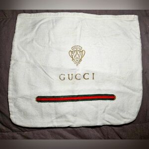 VTG GUCCI GG Dust Bag Cover Protector 12" x 10.5" White Handbag Storage Travel